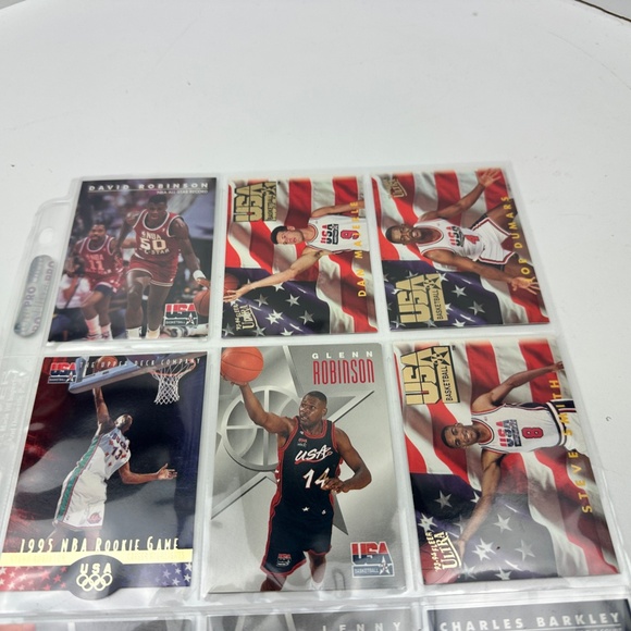 USA Olympics 90's Men's Basketball 18 card lot w/ 96 Silver Foil Olajuwon - Picture 8 of 12